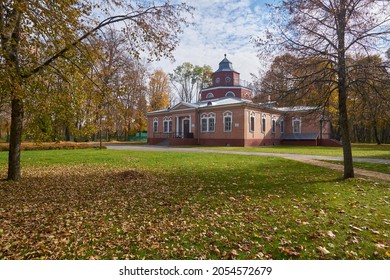 Russia, Bryansk oblast. October 07, 2021: Museum-estate of A. K. Tolstoy "Krasny Rog". Manor house