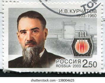 RUSSIA - CIRCA 2003: Stamp Printed By Russia, Shows Igor Kurchatov, Circa 2003