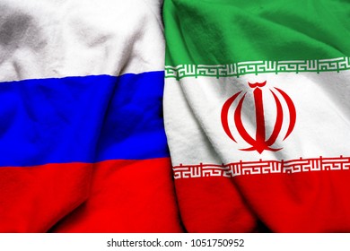 Russia And Iran Flag Together