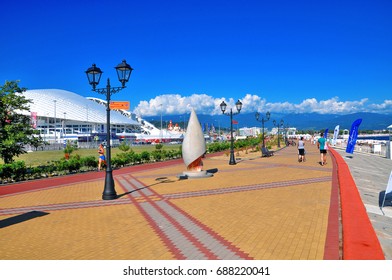 Russia - July 10 2017 Sochi Olympic Park. Embankment Of Adler, Stadium Fisht