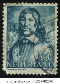 RUSSIA KALININGRAD, 21 JUNE 2017: Stamp Printed By Netherlands Shows Cornelis Tromp, Circa 1943