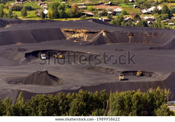 Russia Karabash August 2020:processing of huge
slag heaps after copper production in the city of Karabash in the
Chelyabinsk region