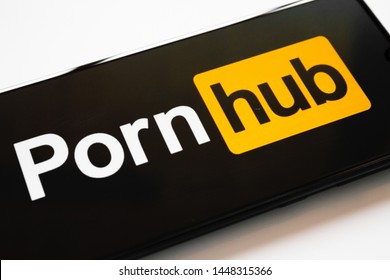 Russia, Kazan May 28, 2019: Pornhub logo displayed on smartphone