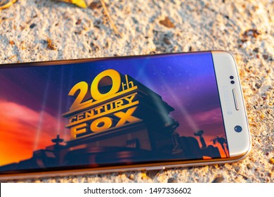 Russia, Kazan Sep 2 2019: 20th Century Fox logo on a mobile phone screen