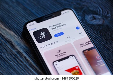 Russia, Kazan Sep 2 2019: Postmates Inc Company Logo Displayed On Mobile Phone