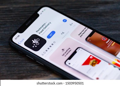 Russia, Kazan Sep 2 2019: Postmates Inc Company Logo Displayed On Mobile Phone