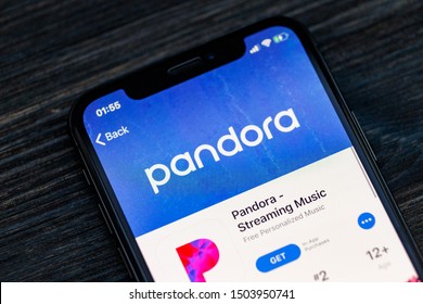 Russia, Kazan Sep 2 2019: Screenshot Of The Pandora Music Mobile App From Pandora Media, Inc. Icon On An IPhone.