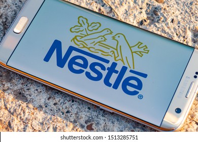 Russia, Kazan Sep 2 2019: Nestle Company Logo. Nestle Is A Swiss Food And Drink Company.