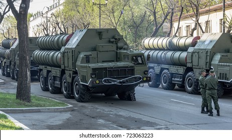 RUSSIA, KHABAROVSK, 09.05.2014: Russian S-400 Triumf