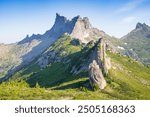 Russia Krasnoyarsk region. Natural national park Ergaki. Mountain range in the Ergaki natural park in the south of Krasnoyarsk Karya.
