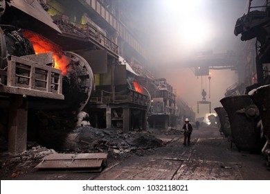 Russia, Krasnoyarsk Region. Norilsk. Polar Division Of MMC Norilsk Nickel, Copper Plant, Smelting Shop.