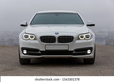 RUSSIA, MAKHACHKALA - November 13, 2019: BMW 5 series F10. Front view.
