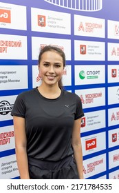 Russia, Moscow, 06.25.2022 Moscow Sports Day In Luzhniki. Alina Zagitova Is A Russian Figure Skater Who Competed In Single Skating On The Press Approach At Moscow Sports Day In Luzhniki.