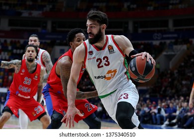 Russia. Moscow. Arena Megasport. April 4, 2019. Tornike Shengelia During The Euroleague Basketball Match 2018/2019 Between CSKA (Russia) & Baskonia (Spain)