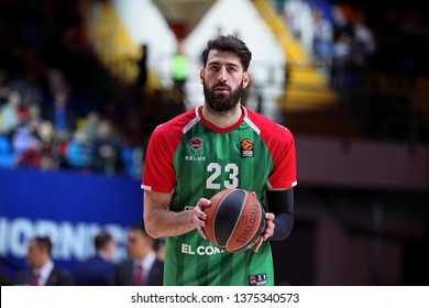 Russia. Moscow. Arena Megasport. April 4, 2019. Tornike Shengelia Before The Euroleague Basketball Match 2018/2019 Between CSKA (Russia) & Baskonia (Spain)