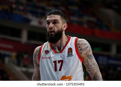 Russia. Moscow. Arena Megasport. April 4, 2019. Vincent Poirier During The Euroleague Basketball Match 2018/2019 Between CSKA (Russia) & Baskonia (Spain)