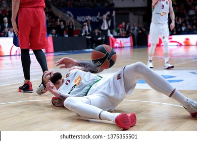 Russia. Moscow. Arena Megasport. April 4, 2019. Vincent Poirier During The Euroleague Basketball Match 2018/2019 Between CSKA (Russia) & Baskonia (Spain)