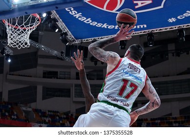 Russia. Moscow. Arena Megasport. April 4, 2019. Vincent Poirier During The Euroleague Basketball Match 2018/2019 Between CSKA (Russia) & Baskonia (Spain)