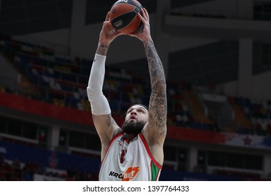 Russia. Moscow. Arena Megasport. April 16, 2019. Vincent Poirier During The Euroleague Basketball Match 2018/2019 Between CSKA (Russia) & Baskonia (Spain)