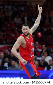 Russia. Moscow. Arena Megasport. April 18, 2019. Nikita Kurbanov During The Euroleague Basketball Match 2018/2019 Between CSKA (Russia) & Baskonia (Spain)