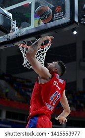 Russia. Moscow. Arena Megasport. April 18, 2019. Nikita Kurbanov During The Euroleague Basketball Match 2018/2019 Between CSKA (Russia) & Baskonia (Spain)