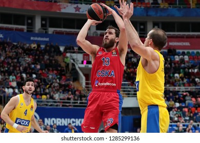 Russia. Moscow. Arena Megasport. January 11, 2019 ã. Sergio Rodriguez And Michael Roll During The Euroleague Basketball Match 2018/2019 Between CSKA (Russia) Vs Maccabi (Israel)