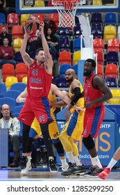 Russia. Moscow. Arena Megasport. January 11, 2019 ã. Nikita Kurbanov (left) During The Euroleague Basketball Match 2018/2019 Between CSKA (Russia) Vs Maccabi (Israel)