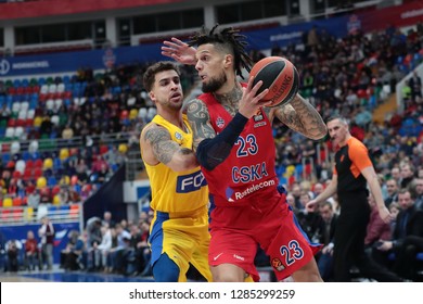 Russia. Moscow. Arena Megasport. January 11, 2019 ã. Scottie Wilbekin And Daniel Hackett During The Euroleague Basketball Match 2018/2019 Between CSKA (Russia) Vs Maccabi (Israel)