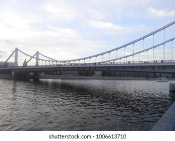 Russia, Moscow city,Andreevsky bridge. Moscow River