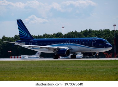 Russia, Moscow, July 2019: Airbus A320-214 Of Azerbaijan Airlines At Vnukovo International Airport