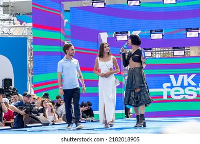 Russia, Moscow. July 23, 2022. Gorky Park - Vk Fest Maxim Dreval, Kamila Valieva And Nastya Ivleeva