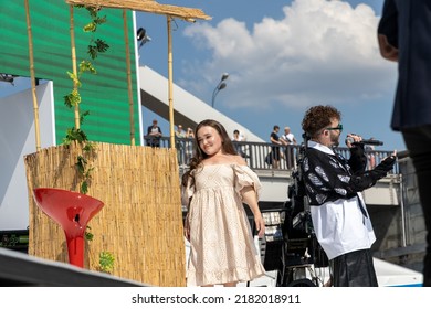 Russia, Moscow. July 23, 2022. Gorky Park - Vk Fest Speech By Eldar Dzharakhov Russian Video Blogger And Rap Artist