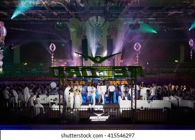 RUSSIA, MOSCOW - JUN 12, 2015: VIP Zone At Olympiysky Sports Complex With View At Central Stage During Sensation Wicked Wonderland Show.