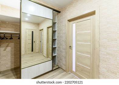 Russia, Moscow- May 21, 2020: Interior Apartment Corridor, Hallway, Doors