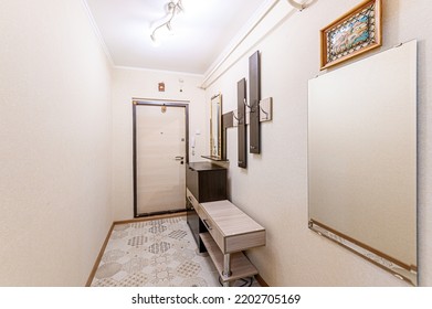 Russia, Moscow- May 21, 2020: Interior Apartment Corridor, Hallway, Doors