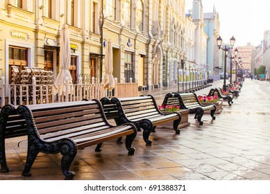 Russia, Moscow, Nikolskaya Street - Summer 2017 - Early Morning In Moscow. Morning In The City, Empty Streets