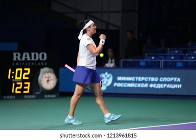 Russia. Moscow. Olympic Stadium. October 17, 2018. Tennis Player Ons Jabeur (Tunisia) In The 2-nd Round Match Of VTB Kremlin Cup.