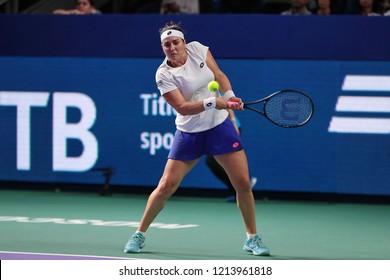 Russia. Moscow. Olympic Stadium. October 17, 2018. Tennis Player Ons Jabeur (Tunisia) In The 2-nd Round Match Of VTB Kremlin Cup.