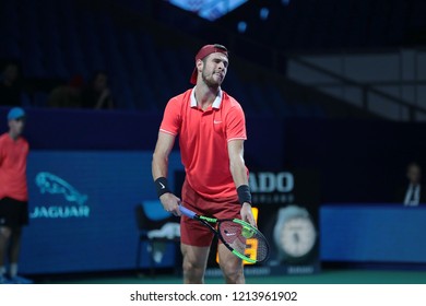 Russia. Moscow. Olympic Stadium. October 17, 2018. Tennis Player Karen Khachanov (Russia) In The 2-nd Round Match Of VTB Kremlin Cup.