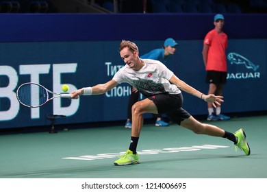 Russia. Moscow. Olympic Stadium. October 18, 2018. Tennis Player Daniil Medvedev (Russia) In The 2-nd Round Match Of VTB Kremlin Cup.