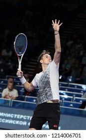 Russia. Moscow. Olympic Stadium. October 18, 2018. Tennis Player Daniil Medvedev (Russia) In The 2-nd Round Match Of VTB Kremlin Cup.