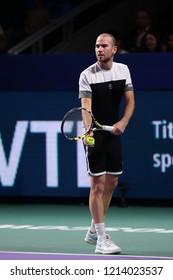 Russia. Moscow. Olympic Stadium. October 20, 2018. Tennis Player Adrian Mannarino (France) In The Semifinal Match Of VTB Kremlin Cup.