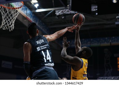 Russia. Moscow Region. Arena Mytishchi. March 14, 2019. Gustavo Ayon & Charles Jenkins During The Euroleague Basketball Match 2018/2019 Between Khimki (Russia) & Real (Spain)