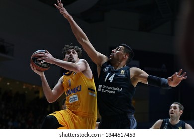 Russia. Moscow Region. Arena Mytishchi. March 14, 2019. Alexey Shved & Gustavo Ayon During The Euroleague Basketball Match 2018/2019 Between Khimki (Russia) & Real (Spain)