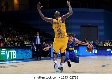 Russia. Moscow Region. Arena Mytishchi. March 22, 2019. Tony Crocker & Scottie Wilbekin During The Euroleague Basketball Match 2018/2019 Between Khimki (Russia) & Maccabi (Israel)