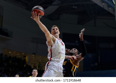 Russia. Moscow Region. Arena Mytishchi. November 14, 2019. Nemanja Nedovic & Jeremy Evans During The Euroleague Basketball Match 2019/2020 Between Khimki (Russia) & Olimpia Milan (Italy)