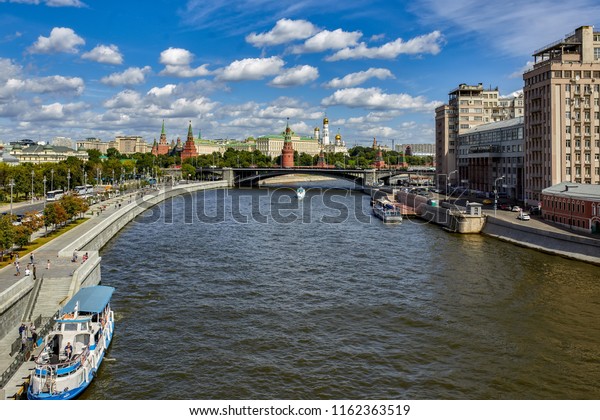 Russia. Moscow. river Moscow. Landmarks.
Infrastructure. Urban landscape.
Summer.