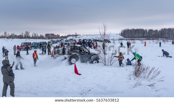 Russia, Novosibirsk-January 20,
2020 4x4 all-Wheel drive SUV 