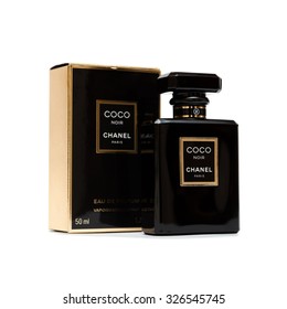 RUSSIA - OCTOBER 11, 2015: Coco Chanel Noir (Black) Perfume bottle. Paris. France