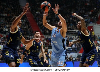 Russia. Saint-Petersburg. Sibur Arena. November 29, 2019. Walter Tavares & Gustavo Ayon During The Euroleague Basketball Match 2019/2020 Between Zenit (Russia) & Real Madrid (Spain)